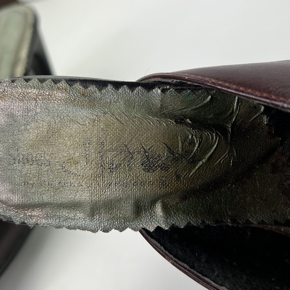 Carlo Santana  brown leather slip on mules - Picture 4 of 9